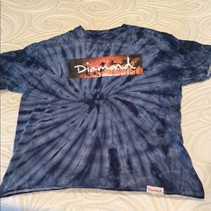 Diamond Supply Co. Navy Tie-Dye Tee with Sunset Graphic